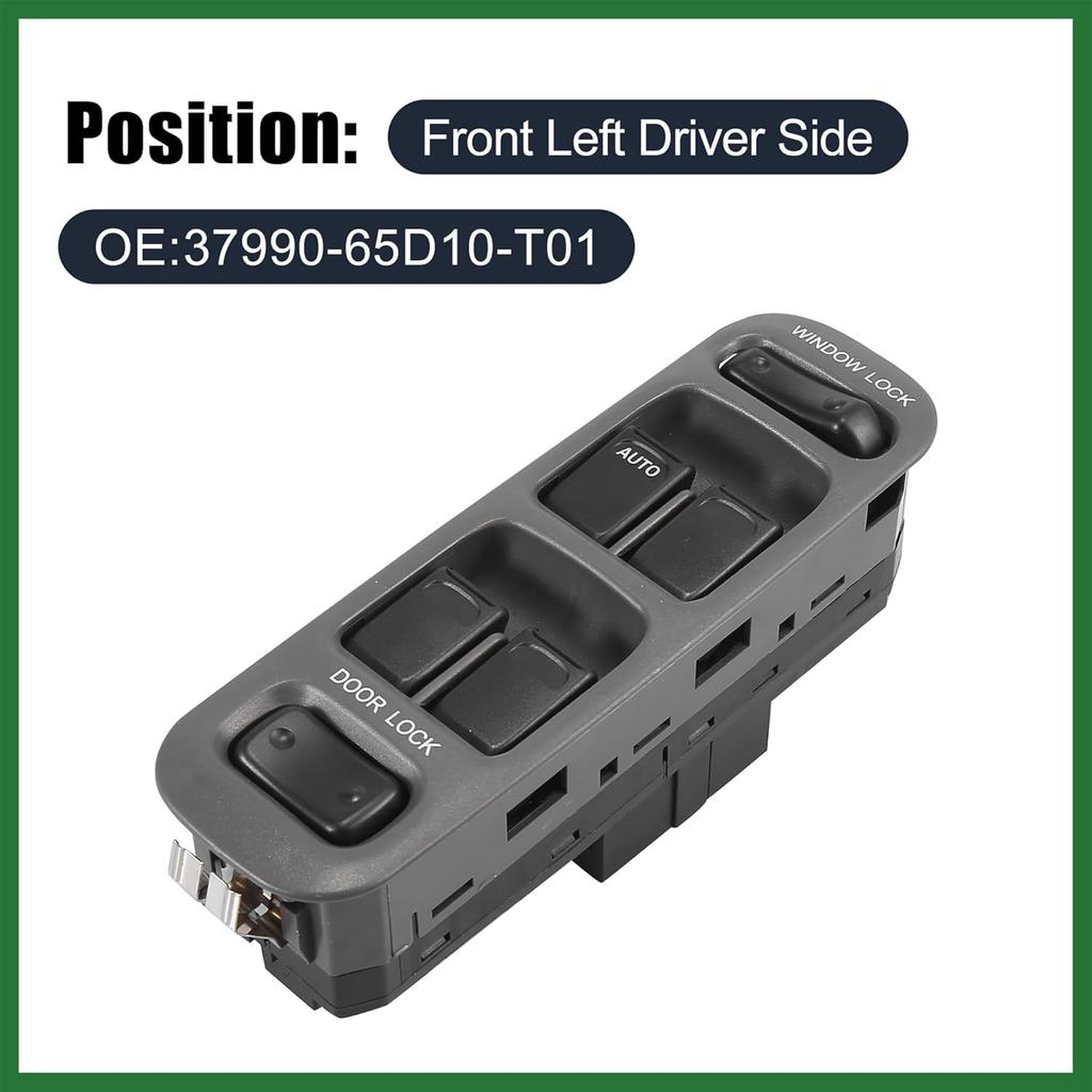 Motoforti Master Driver Side Power Window Switch 37990-65D10-T01 Replacement for Suzuki Vitara 1999-2003 Grand Vitara 1999 2000 2001 2002 XL-7 2005
