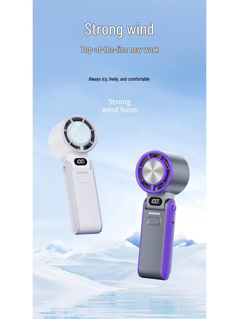 Portable Foldable Neck Fan with Digital Display & Stepless Speed