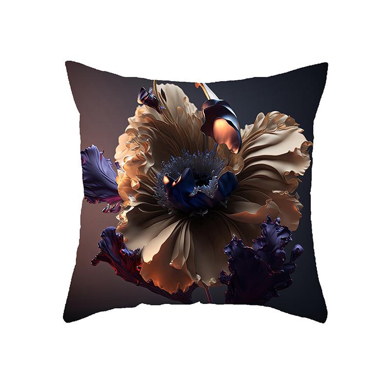 New Home Three-dimensional Printed Flower Pillowcase Office Sofa Bedside Decoration Waist Pillow