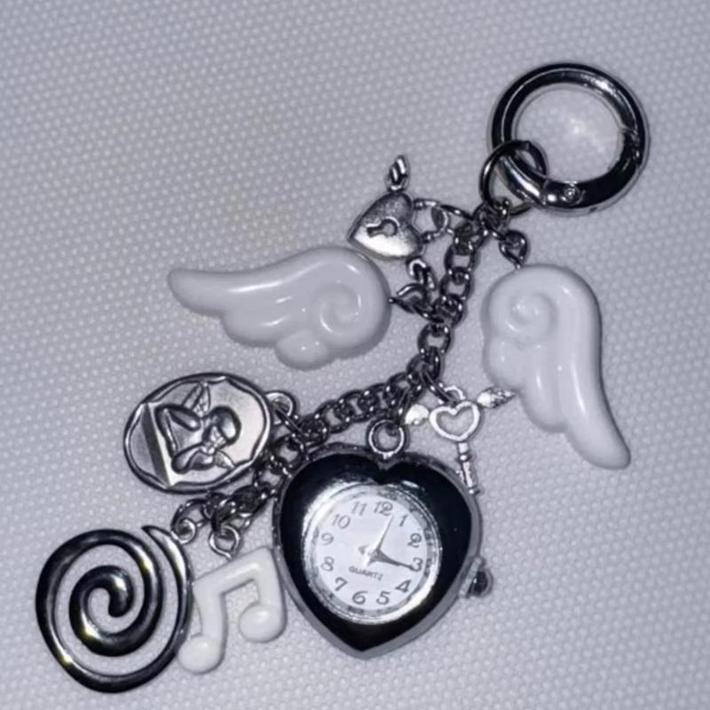 2025 HUA HUA Original Heart Watch Clock Pendant Keychain Niche Design Keyring Bag Pendant Charms Backpack Decoration HUA HUA