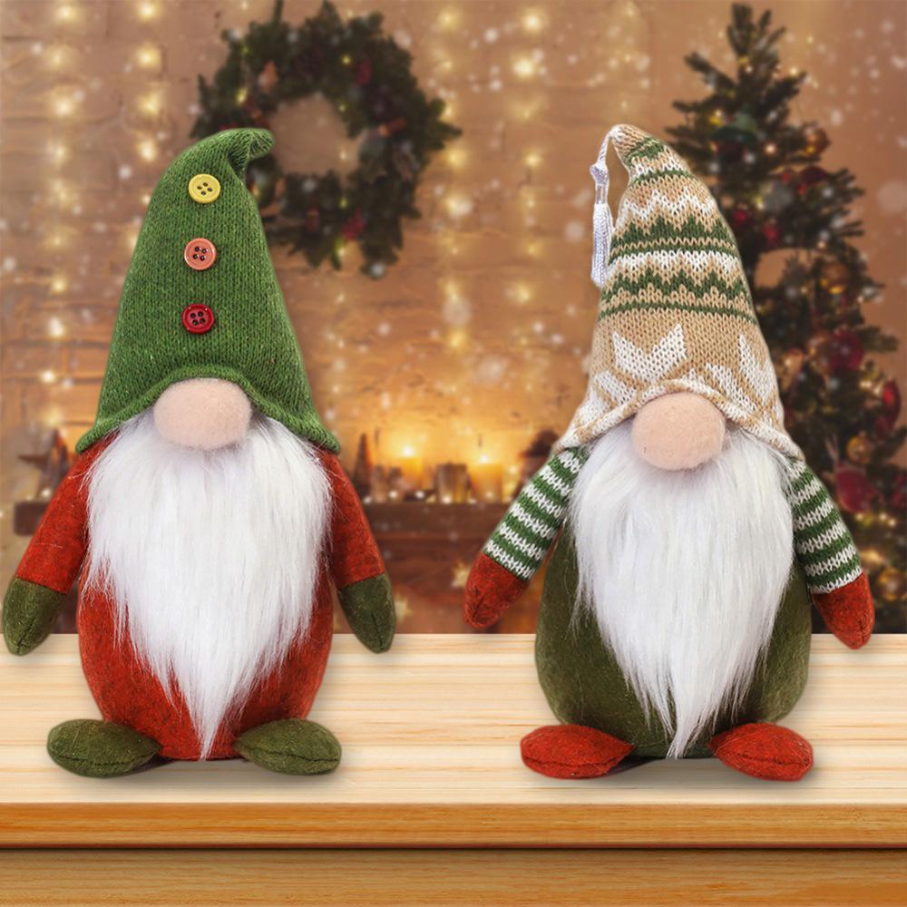 Faceless Elf Christmas Figure - Green Santa Claus Nordic Decoration
