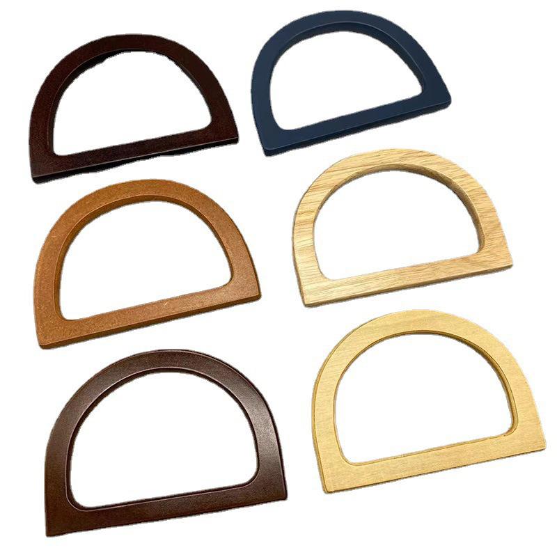 Eco-Friendly Natural Wood D-Shaped Bag Handle 1Pcs Half Circle Replacement for Crochet Shoulder Bag DIY Sewing Project