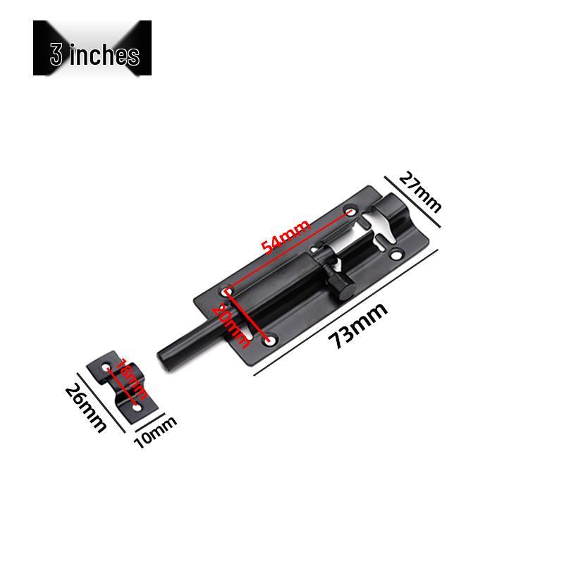 Stainless Steel Black Bolt for Cabinet & Wooden Door, Sizes: 1.5 To 5 Inches