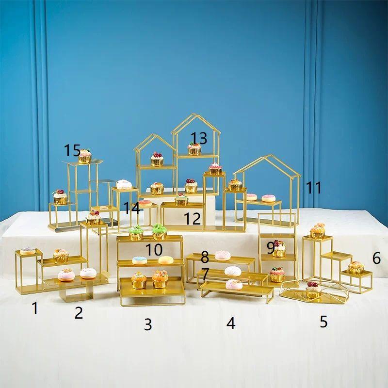 Elegant White Iron Art Dessert & Cake Display Stand Sets