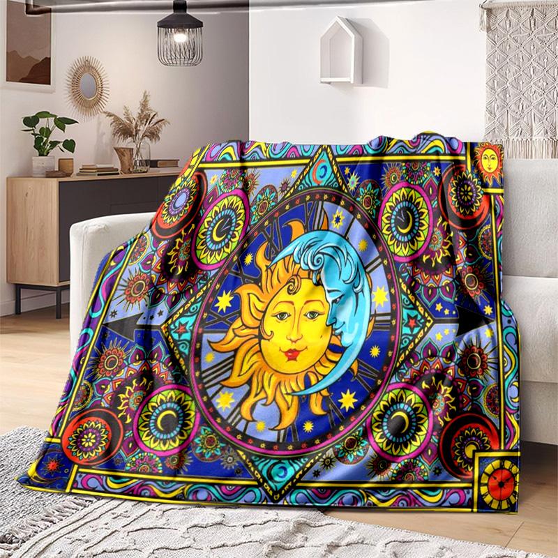Sun Moon Soft Comfortable Blanket All Seasons Suitable Sofa Office Nap Travel Birthday Gift Christmas Present