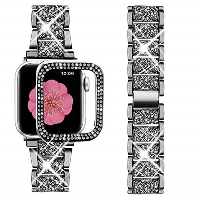 Hülle + Armband für Apple Watch Ultra 10 9 8 7 6 5 Armband iWatch 49mm 45mm 46mm 42mm 41mm Diamant Metallarmband Kunststoff Schutzhülle