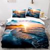 Set Copripiumino Onda, Set Biancheria da Letto Nautico Mare Oceano Copripiumino Vela, Poliestere Coperta Trapuntata Misura Queen/King/Full/Twin