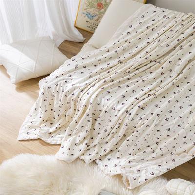 Summer Thin Nap Blanket Printed Office Lunch Break Shawl Belly Cover Student Dorm Air-Conditioning Lightweight Blanket