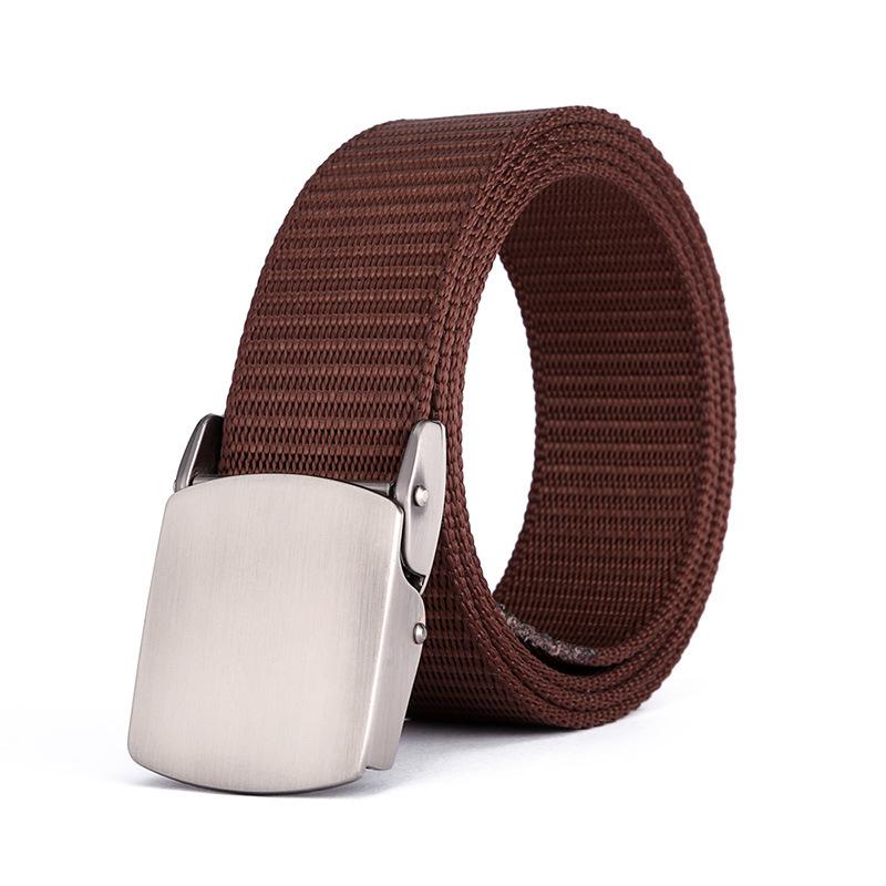 

Summer Student Military Training Belt Canvas Belt Men S And Women S Outdoor Casual Snap Belt 120cm темно-коричневого кольору