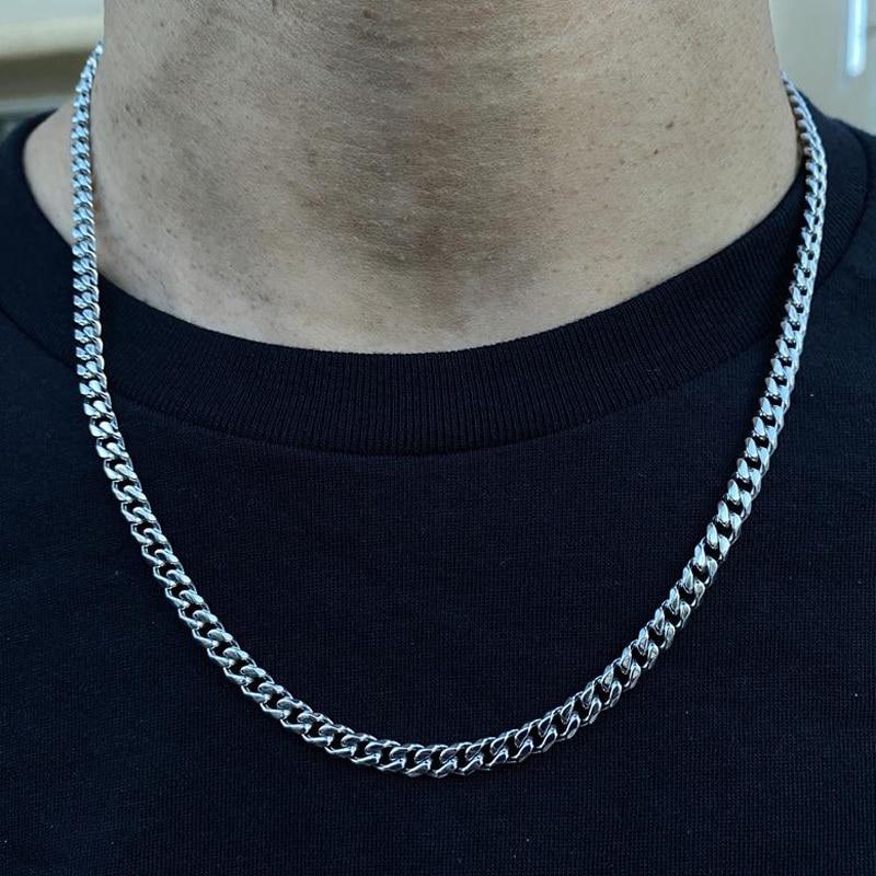 Classic Men Necklace Width 4 To 8 MM Stainless Steel Long Necklace For Men Women Chain Jewelry