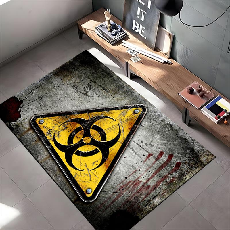 Hazard Warning Symbol Design for Unique Home Decor Suitable for use as an anti-slip game mat for living room and bedroom sofas
