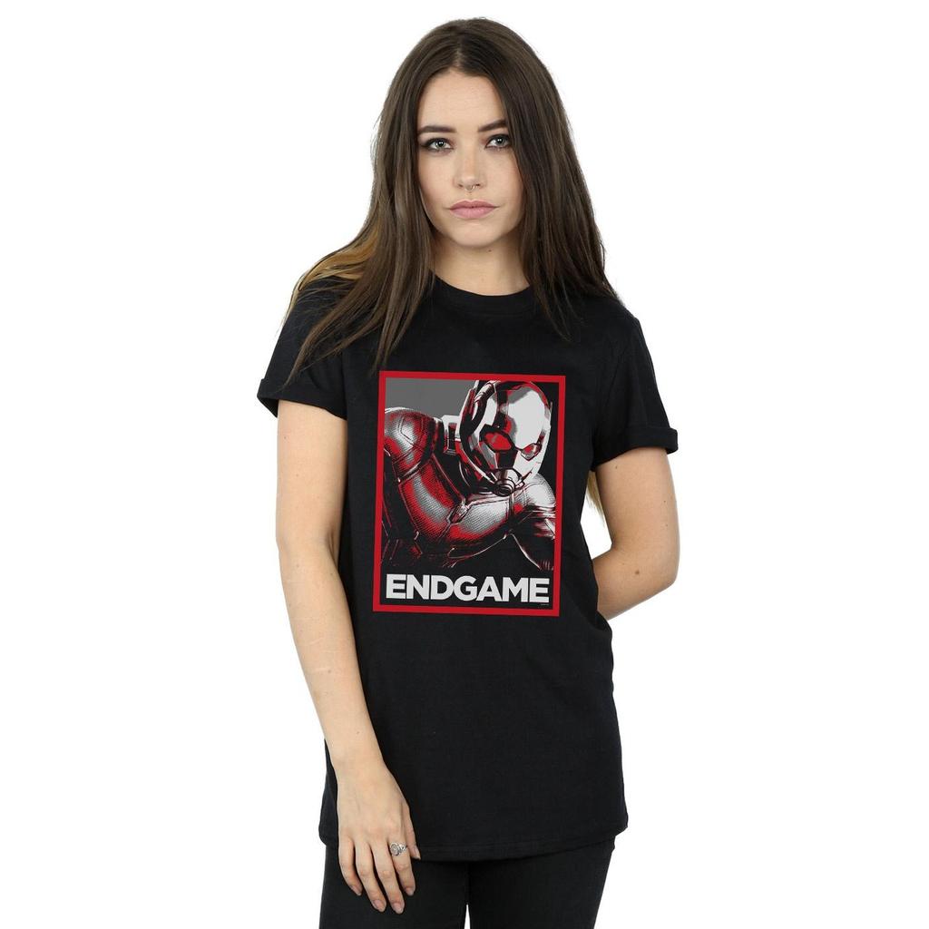 Marvel Womens/Ladies Avengers Endgame Ant-Man Poster Cotton Boyfriend T-Shirt