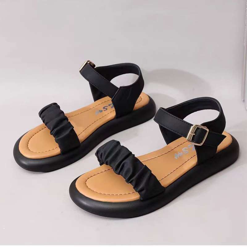 2025 new flat-soled sandals women wear open-toed pregnant women's soft-soled shoes in summer, versatile, comfortable and non-slip beach shoes