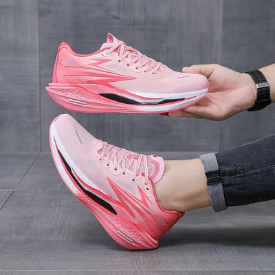 Fliegende Brennende Professionelle Marathon-Laufschuhe Carbonplatte Renn-PB-Laufschuhe Stoßdämpfende Trainingsschuhe Leichte Weiße Sneaker