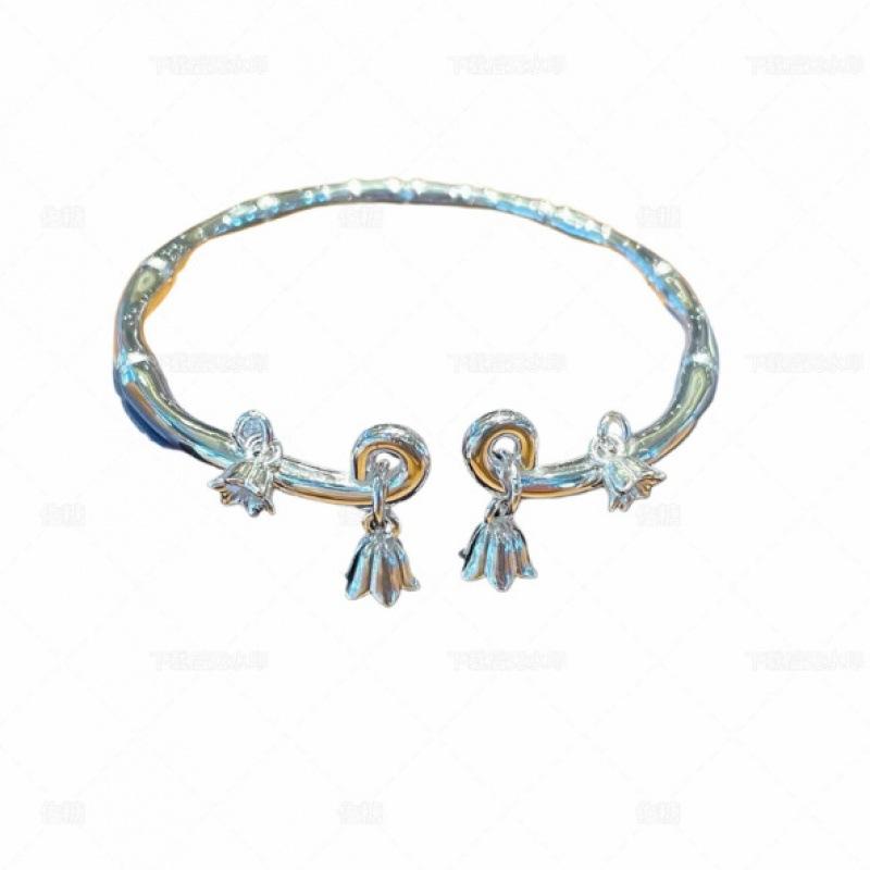 Brățară Zuyin 9999 cu orhidee clopot, argint pur pentru femeie, brățară unică din bambus în stil chinezesc, cadou pentru ziua de naștere a prietenei și a celei mai bune prietene