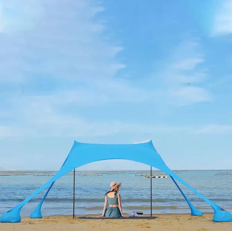 Velký plážový stanový přístřešek sluneční clona 2x2m sada stínění