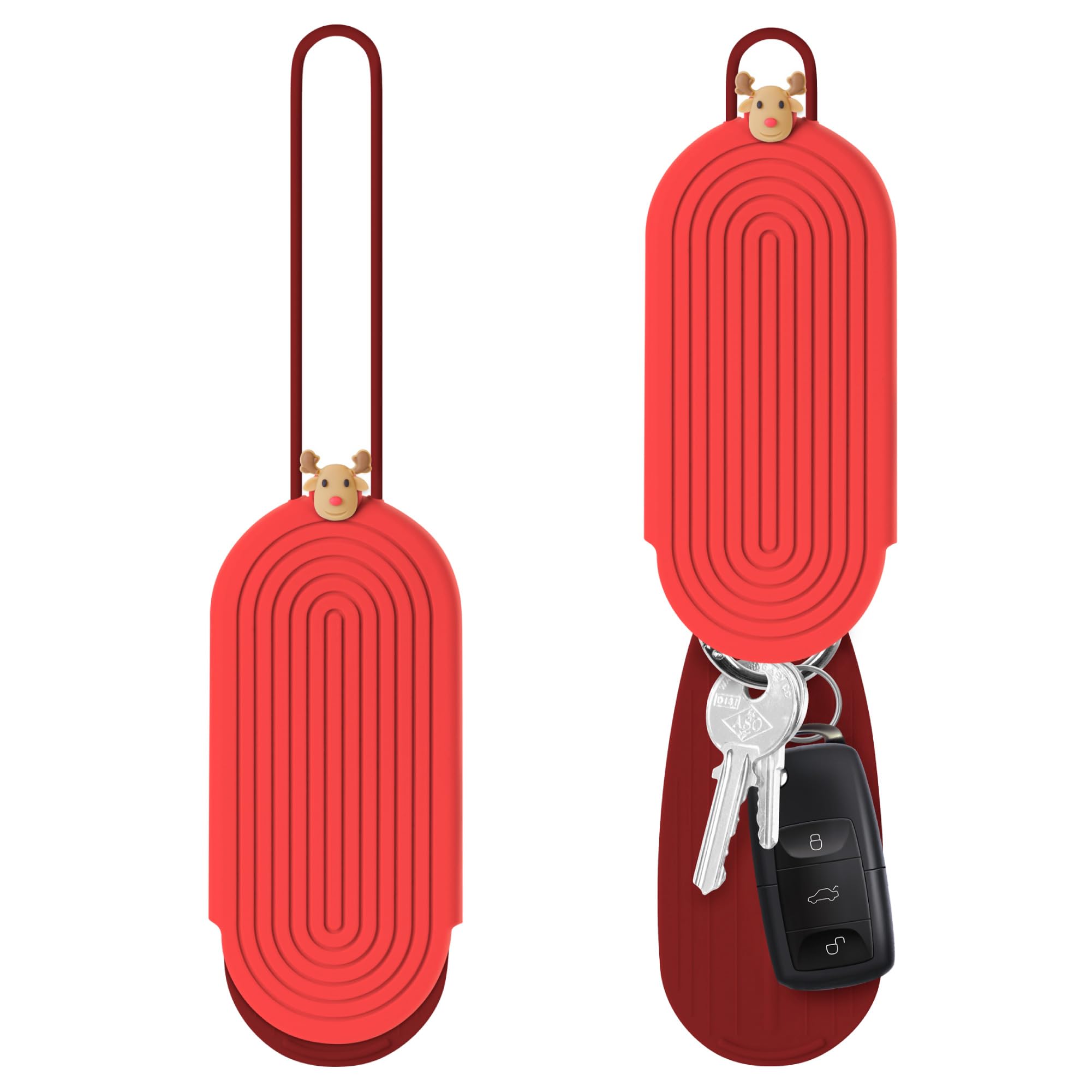 

[Bone] Key Case, Key Pouch, Silicone Key Cover, Key Holder, Key Case, Cute Character Design, Washable, Large Capacity, Easy Installation, Elastic