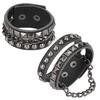 2 stk. punk armbånd vintage flerlags nagle motorsykkel imitert skinn mansjettarmbånd