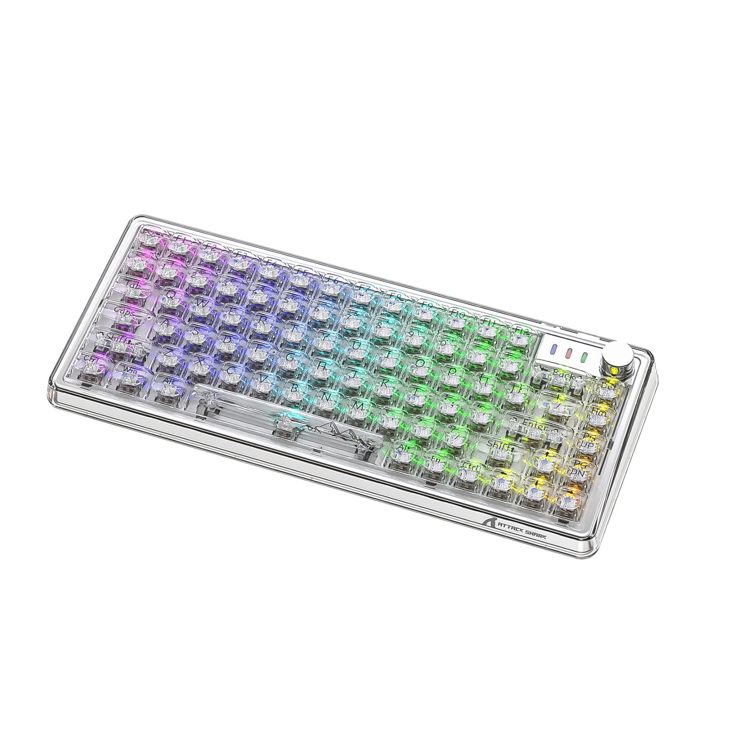 

MAMBASNAKE K75 Mechanical Keyboard Glass Axis Hot Swap Mechanical Bluetooth Connection 3 Modes GSKET Structure Spacebar Backlit Dustproof Keycaps