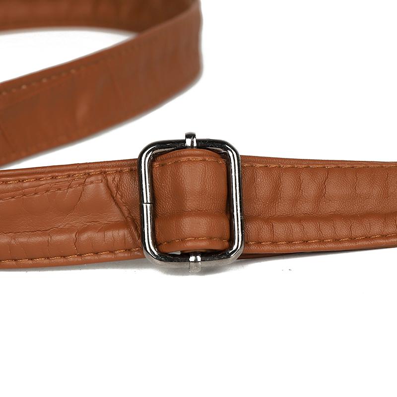 Women's Brown Textured Leather Hobo Bag Braided Detail Multi-Pocket Crossbody Shoulder Bag Fashion Casual Daily Handbag