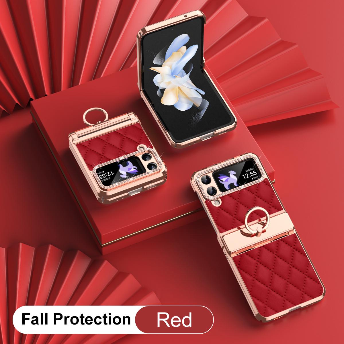 

Кожаный защитный чехол RENGZ с алмазным покрытием для Samsung Galaxy Z Flip 6 5 4 3, складной чехол-держатель для Flip5 Flip4 For Galaxy Z Flip 3