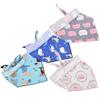 4Pcs Dog Neck Scarf Cotton Handkerchief Triangular Bib Washable Printing Style Pet ClothingL 72.5 x 49cm