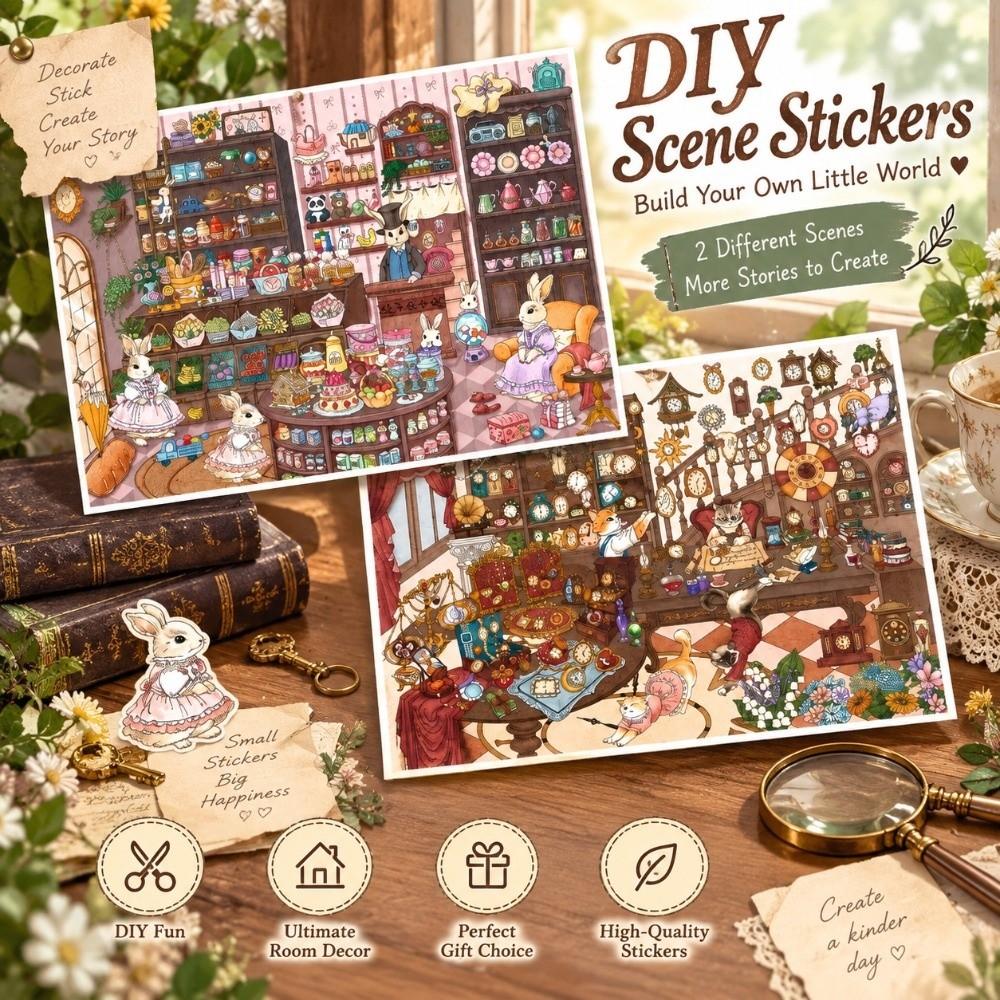 1 Set Peel And Stick DIY Craft Sticker Stress Relief Craft Toy  Miniature Scene Building Display