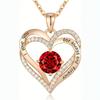 Luxury Red Zircon Pendant Necklaces with Rose Flower Gift Box For Girlfriend Women I Love You Gifts 2025 Trendy Wedding Jewelry