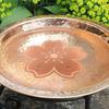 Bird Bath Copper Disk Purification Cleaner with Triple-Point Support All-Season Birdbath Bowl Cleaner Plate for Patio Garden