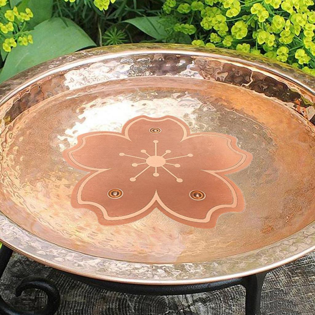 Bird Bath Copper Disk Purification Cleaner with Triple-Point Support All-Season Birdbath Bowl Cleaner Plate for Patio Garden