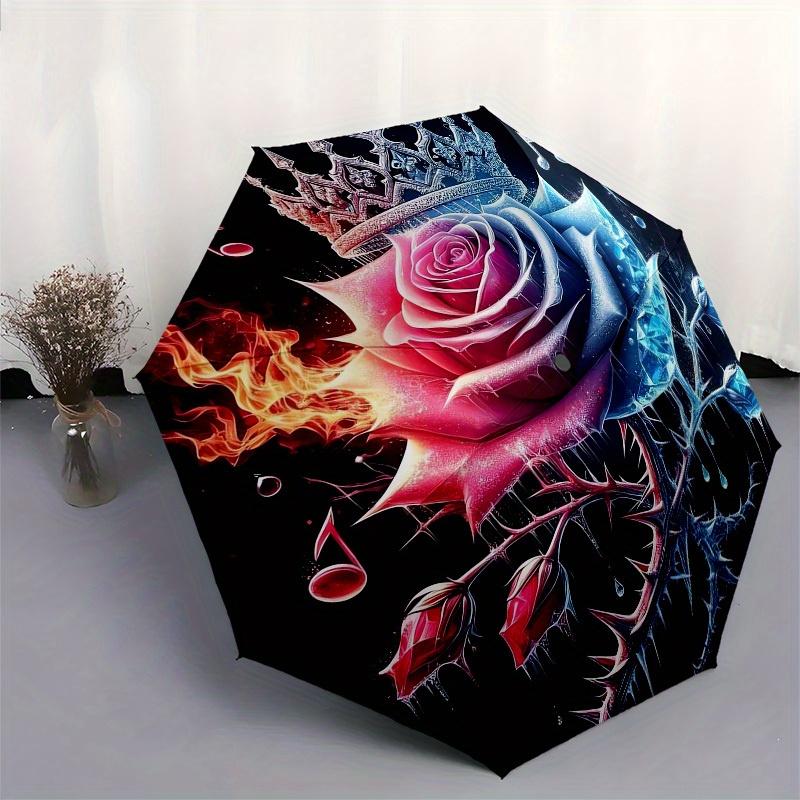 1pc Cartoon Pattern Umbrella with Plastic Handle,Suitable for All Seasons Home Travel Outdoor Umbrella