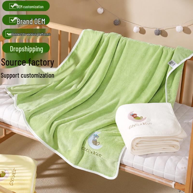 Cartoon Jade Face Towel & Quick-Dry Baby Blanket - Soft, Absorbent Bath Towel for Children
