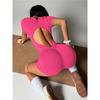 One-piece Fitness Clothes, Backless, Hip-lifting, Thin Running Shorts, Women's Seamless Yoga Clothes For Sports Body Training Without Chest Pads