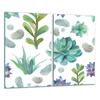 Glass Cutting Board 2X 30X52 Flowers