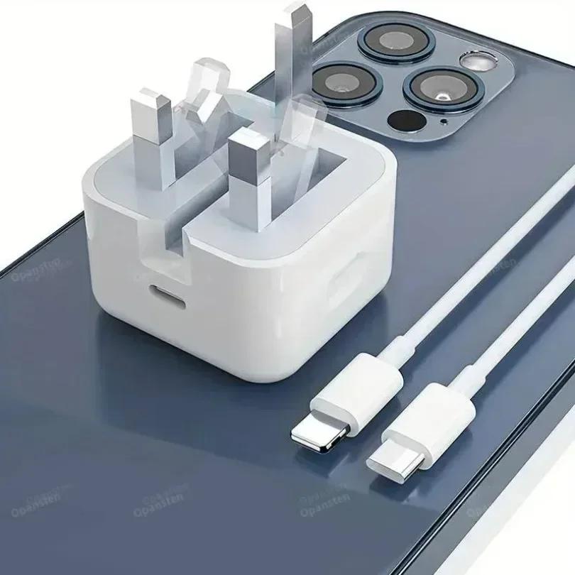 Foldable UK Plug 25W USB-C Port Fast Charging QC3.0 PD Type C Wall Charger Quick Charge Power Adapter for 16/15 Travel