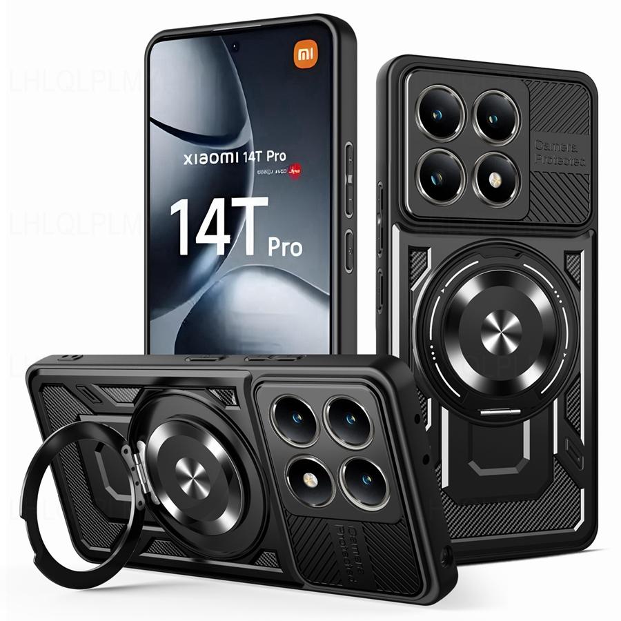 Luxury Shockproof Armor Magnetic Case For Xiaomi Redmi Note 14S 14 13 Pro 5G 14C A5 Poco C75 M6 X6 X7 F7 14T 15 Ultra Ring Cover