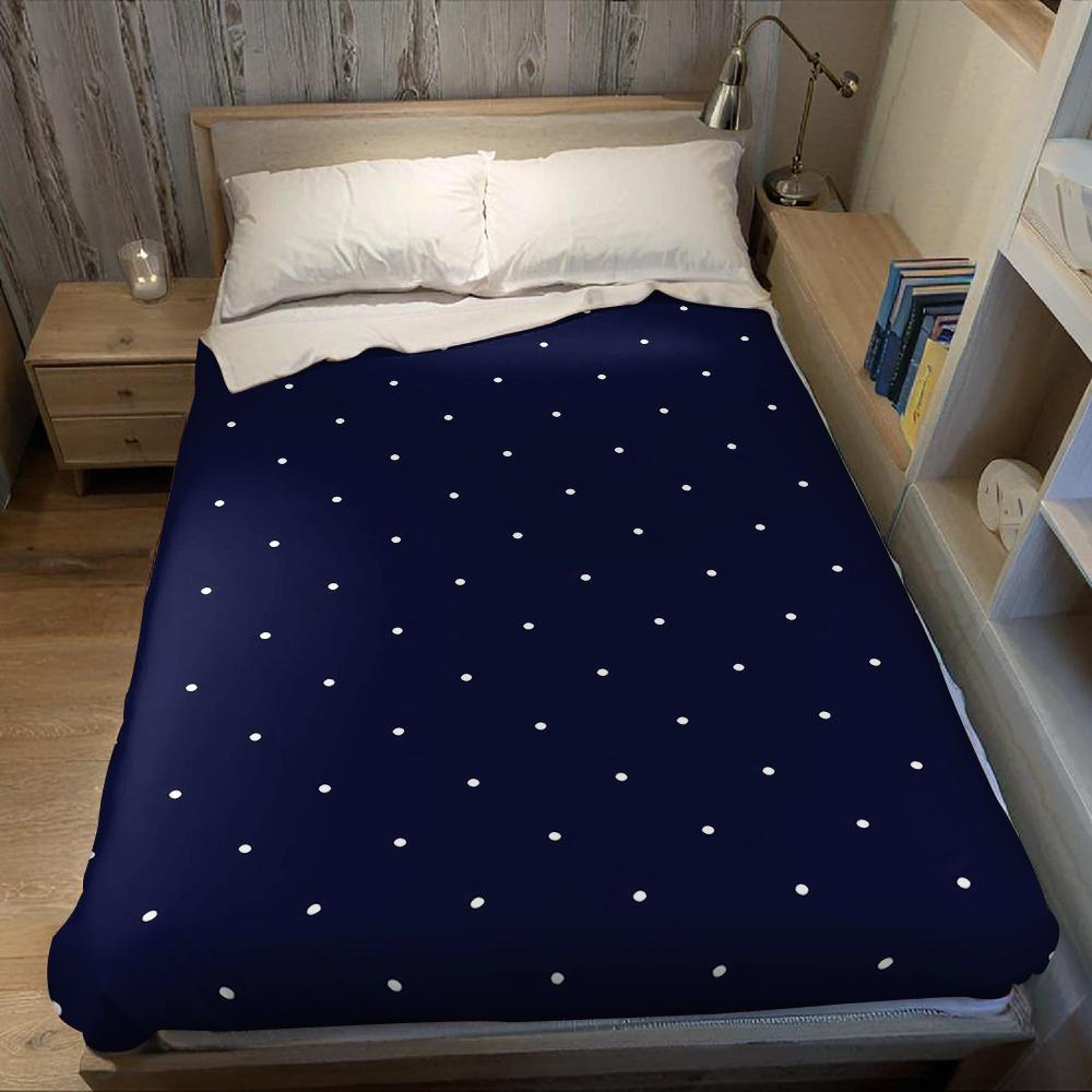 Midnight Dot Pattern Flannel Blanket Warm Soft Halloween Christmas Couch Warm Cozy Decorative Decor Gift for All Season