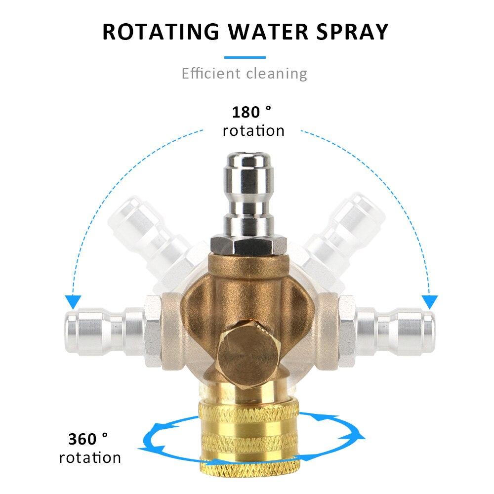 High Pressure Car Washer Turbo Nozzles Rotary Pivoting Coupler Jet Sprayer For Quick Connector Cleaning Tools