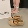 Nischendesign Ballerinas Damen neu Riemchen Retro eckige Spitze flacher Boden Mary Jane Einzelne Schuhe große Größe Damenschuhe