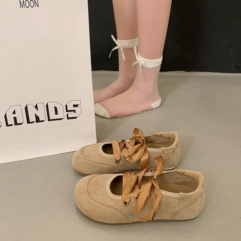 Nischendesign Ballerinas Damen neu Riemchen Retro eckige Spitze flacher Boden Mary Jane Einzelne Schuhe große Größe Damenschuhe