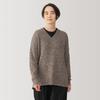 MUJI Yak Blend Dark Mocha Size Size S Women's V-Neck Sweater, Brown, BA1P9A4A, Women's