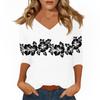 Women's Casual 3/4 Sleeve T-Shirts V-Neck Tops