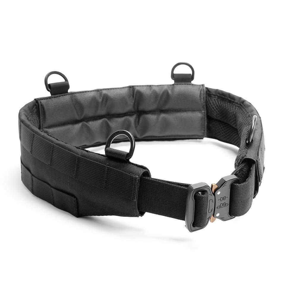 Laylax Airsoft Three-Piece MOLLE Belt with Cobra Buckle, Black, Sizes L-XL (Approx. 90-120cm)