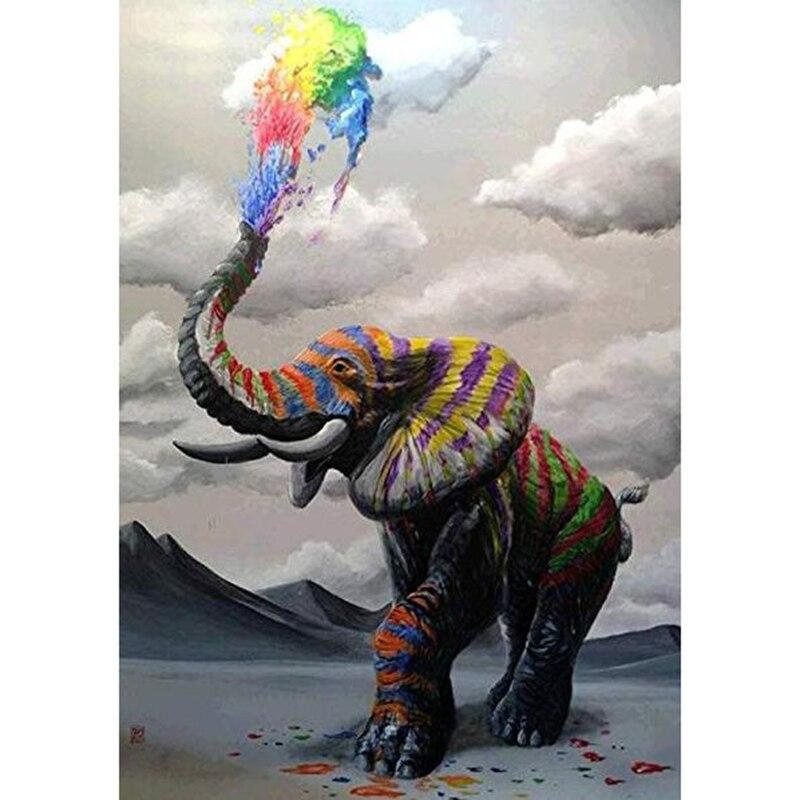 DIY Elephant 5D Diamond Painting Full Round Drill Animal Diamond Embroidery Cross Stitch Kits Wall Art Home Decor Drop&amp;shiping