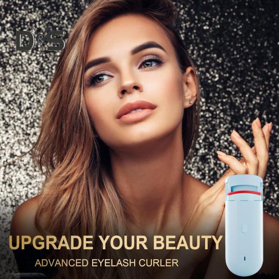 Heated Eyelash Curler Electric Eye Lash Curlers with Built-in Curved Comb Silicone Pad Rechargeable Quick Natural Curling Professional Eyelash