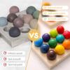 Wooden Montessori Toys for Kids Early Education Preschool Toy Rainbow Ball Matching Sensory Game Color Cognitive Sorting Board