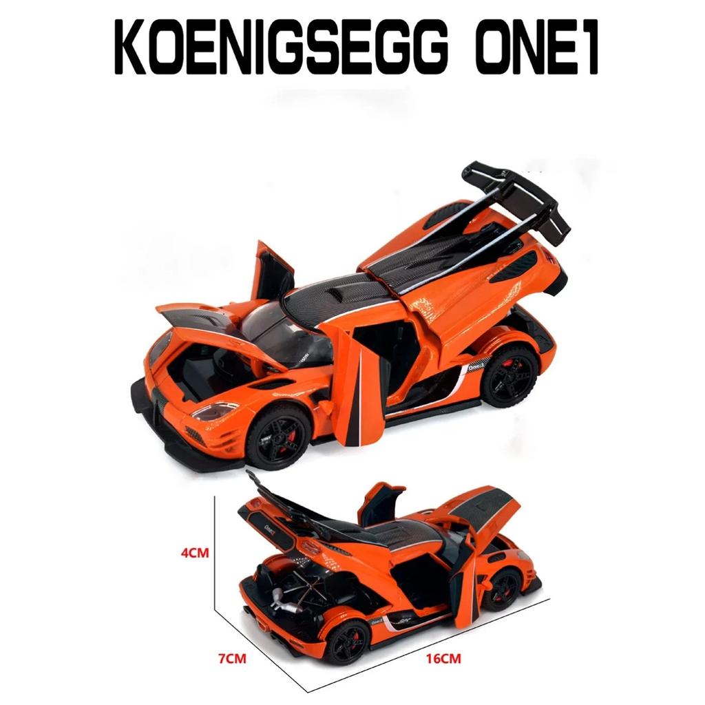 1/32 Koenigsegg ONE 1 Legierungs-Sportwagenmodell Druckguss-Metall-Rennfahrzeuge Modellsimulation Ton und Licht Kinderspielzeuggeschenk