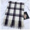 Plaid Scarf Women's Autumn and Winter New Korean Version Imitation Cashmere Medium and Long Warm Scarf European and American Fringed Shawl