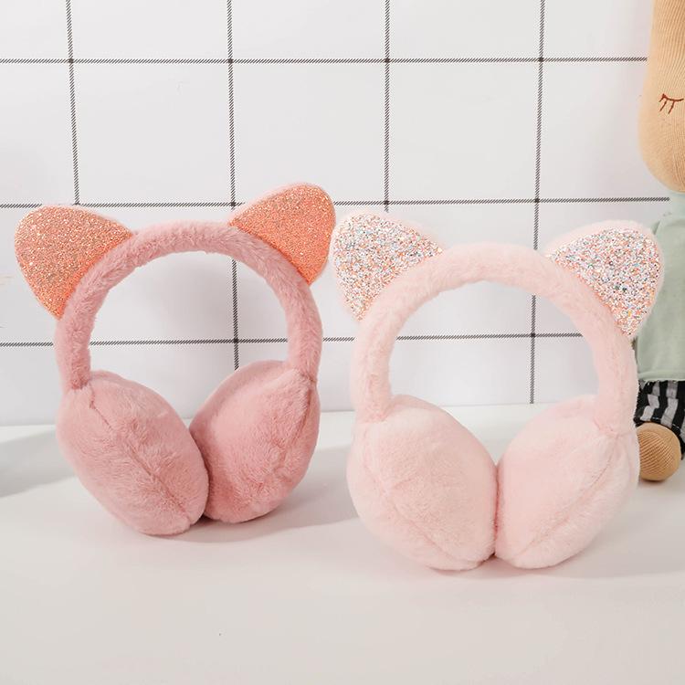 Orecchie da Animale Carine Morbide Paraorecchie Forma di Hamburger Accessori Abbigliamento Borsa Orsetto Peluche Paraorecchie Pieghevoli