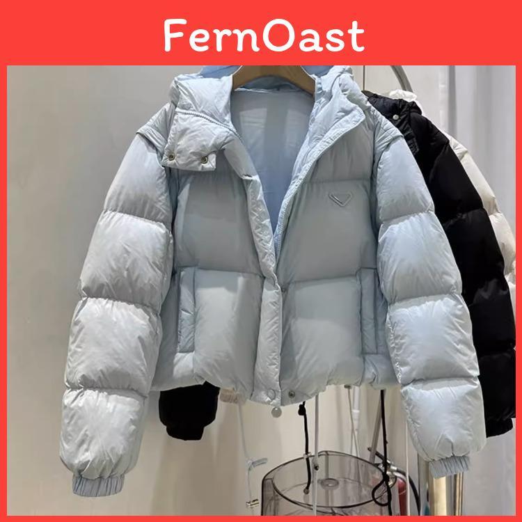 Winter Style Short Color Blue Detachable Sleeve Cotton Jacket With Bread Design For Women